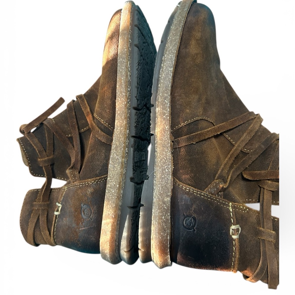 Born, Brown Leather Ankle Boots - Picture 9 of 12